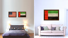 Load image into Gallery viewer, United Arab Emirates Country Flag Texture Canvas Print with Brown Custom Picture Frame Home Decor Gift Ideas Wall Art Decoration