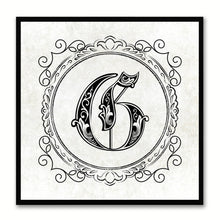 Load image into Gallery viewer, Alphabet G White Canvas Print Black Frame Kids Bedroom Wall Décor Home Art