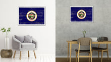 Load image into Gallery viewer, Minnesota State Flag Shabby Chic Gifts Home Decor Wall Art Canvas Print, White Wash Wood Frame