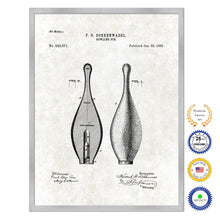 Load image into Gallery viewer, 1895 Bowling Pin Old Patent Art Print on Canvas Custom Framed Vintage Home Decor Wall Decoration Great for Gifts
