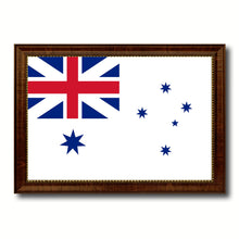 Load image into Gallery viewer, Australian White Ensign City Australia Country Flag Canvas Print Brown Picture Frame