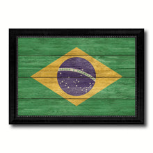 Load image into Gallery viewer, Brazil Country Flag Texture Canvas Print with Black Picture Frame Home Decor Wall Art Decoration Collection Gift Ideas