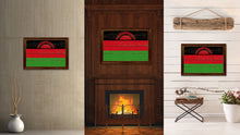 Load image into Gallery viewer, Malawi Country Flag Vintage Canvas Print with Brown Picture Frame Home Decor Gifts Wall Art Decoration Artwork