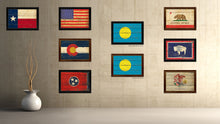 Load image into Gallery viewer, Palau Country Flag Vintage Canvas Print with Brown Picture Frame Home Decor Gifts Wall Art Decoration Artwork