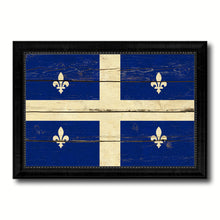 Load image into Gallery viewer, Quebec City Canada Vintage Flag Canvas Print Black Picture Frame