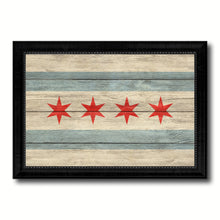 Load image into Gallery viewer, Chicago City Illinois State Texture Flag Canvas Print Black Picture Frame