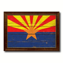 Load image into Gallery viewer, Arizona State Vintage Flag Canvas Print with Brown Picture Frame Home Decor Man Cave Wall Art Collectible Decoration Artwork Gifts