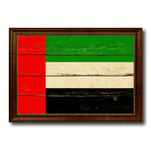 Load image into Gallery viewer, United Arab Emirates Country Flag Vintage Canvas Print with Brown Picture Frame Home Decor Gifts Wall Art Decoration Artwork