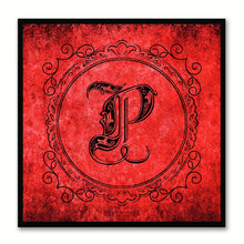 Load image into Gallery viewer, Alphabet P Red Canvas Print Black Frame Kids Bedroom Wall Décor Home Art