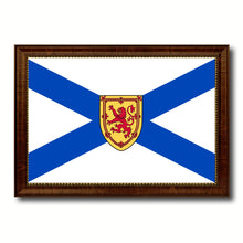 Load image into Gallery viewer, Nova Scotia Province City Canada Country Flag Canvas Print Brown Picture Frame