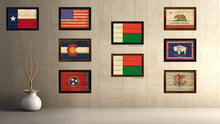 Load image into Gallery viewer, Madagascar Country Flag Vintage Canvas Print with Brown Picture Frame Home Decor Gifts Wall Art Decoration Artwork