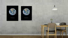 Load image into Gallery viewer, Earth Print on Canvas Planets of Solar System Silver Picture Framed Art Home Decor Wall Office Decoration