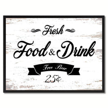 Load image into Gallery viewer, Fresh Food & Drink Vintage Sign White Canvas Print Home Decor Wall Art Gifts Picture Frames