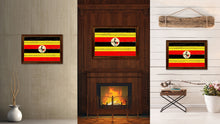 Load image into Gallery viewer, Uganda Country Flag Vintage Canvas Print with Brown Picture Frame Home Decor Gifts Wall Art Decoration Artwork