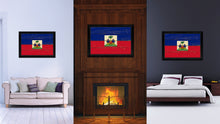 Load image into Gallery viewer, Haiti Country Flag Vintage Canvas Print with Black Picture Frame Home Decor Gifts Wall Art Decoration Artwork