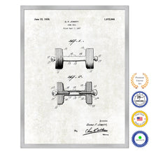Load image into Gallery viewer, 1928 Dumb Bell Old Patent Art Print on Canvas Custom Framed Vintage Home Decor Wall Decoration Great for Gifts