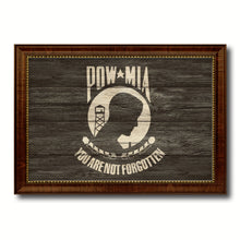 Load image into Gallery viewer, Pow Mia Military Flag Texture Canvas Print with Brown Picture Frame Home Decor Wall Art Gifts
