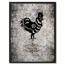 Load image into Gallery viewer, Zodiac Rooster Horoscope Canvas Print, Black Picture Frame Home Decor Wall Art Gift