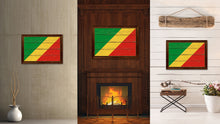 Load image into Gallery viewer, Congo Republic Country Flag Vintage Canvas Print with Brown Picture Frame Home Decor Gifts Wall Art Decoration Artwork