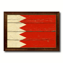 Load image into Gallery viewer, Bahrain Country Flag Vintage Canvas Print with Brown Picture Frame Home Decor Gifts Wall Art Decoration Artwork