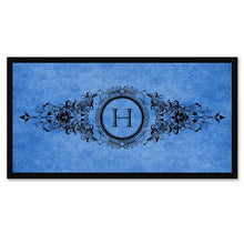 Load image into Gallery viewer, Alphabet Letter H Blue Canvas Print Black Frame Kids Bedroom Wall Décor Home Art