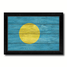 Load image into Gallery viewer, Palau Country Flag Texture Canvas Print with Black Picture Frame Home Decor Wall Art Decoration Collection Gift Ideas