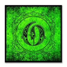 Load image into Gallery viewer, Alphabet O Green Canvas Print Black Frame Kids Bedroom Wall Décor Home Art