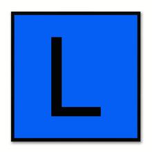 Load image into Gallery viewer, Alphabet L Blue Canvas Print Black Frame Kids Bedroom Wall Décor Home Art