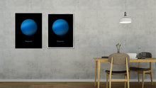 Load image into Gallery viewer, Neptune Print on Canvas Planets of Solar System Silver Custom Framed Art Home Decor Wall Office Decoration