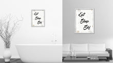 Load image into Gallery viewer, Eat Sleep Ski Vintage Saying Gifts Home Decor Wall Art Canvas Print with Custom Picture Frame