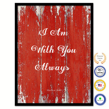 Load image into Gallery viewer, I Am With You Always - Matthew 28:20 Bible Verse Scripture Quote Red Canvas Print with Picture Frame