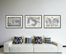 Load image into Gallery viewer, Italy Rome Vintage B&W Map Canvas Print, Picture Frame Home Decor Wall Art Gift Ideas