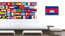 Load image into Gallery viewer, Cambodia Country National Flag Vintage Canvas Print with Picture Frame Home Decor Wall Art Collection Gift Ideas