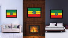 Load image into Gallery viewer, Ethiopia Country Flag Vintage Canvas Print with Black Picture Frame Home Decor Gifts Wall Art Decoration Artwork