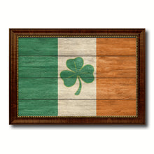 Load image into Gallery viewer, Ireland Saint Patrick Flag Texture Canvas Print with Brown Picture Frame Home Decor Wall Art Gifts