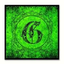 Load image into Gallery viewer, Alphabet G Green Canvas Print Black Frame Kids Bedroom Wall Décor Home Art