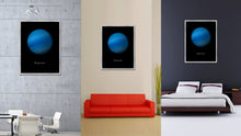 Load image into Gallery viewer, Neptune Print on Canvas Planets of Solar System Silver Custom Framed Art Home Decor Wall Office Decoration