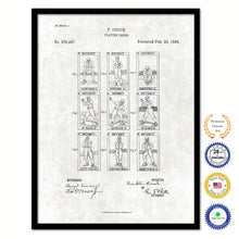 Load image into Gallery viewer, 1888 Baseball Playing Cards Old Patent Art Print on Canvas Custom Framed Vintage Home Decor Wall Decoration Great for Gifts