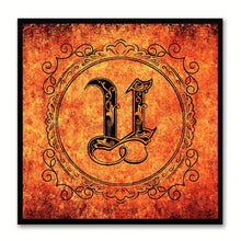 Load image into Gallery viewer, Alphabet U Orange Canvas Print Black Frame Kids Bedroom Wall Décor Home Art