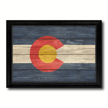 Load image into Gallery viewer, Colorado State Flag Texture Canvas Print with Black Picture Frame Home Decor Man Cave Wall Art Collectible Decoration Artwork Gifts