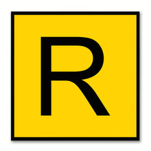 Load image into Gallery viewer, Alphabet R Yellow Canvas Print Black Frame Kids Bedroom Wall Décor Home Art