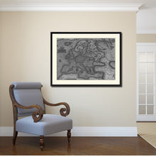 Load image into Gallery viewer, Europe Vintage B&W Map Canvas Print, Picture Frame Home Decor Wall Art Gift Ideas