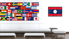 Load image into Gallery viewer, Laos Country National Flag Vintage Canvas Print with Picture Frame Home Decor Wall Art Collection Gift Ideas