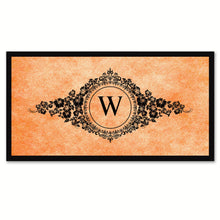 Load image into Gallery viewer, Alphabet Letter W Orange Canvas Print, Black Custom Frame