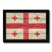 Load image into Gallery viewer, Georgia Country Flag Texture Canvas Print with Black Picture Frame Home Decor Wall Art Decoration Collection Gift Ideas
