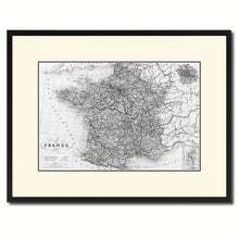 Load image into Gallery viewer, France Paris Vintage B&W Map Canvas Print, Picture Frame Home Decor Wall Art Gift Ideas