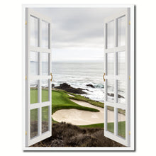 Load image into Gallery viewer, Pebble Beach California Golf Course Picture French Window Canvas Print with Frame Gifts Home Decor Wall Art Collection