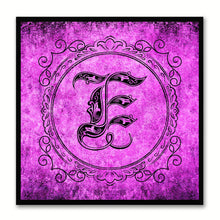 Load image into Gallery viewer, Alphabet E Purple Canvas Print Black Frame Kids Bedroom Wall Décor Home Art