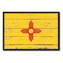 Load image into Gallery viewer, New Mexico State Flag Vintage Canvas Print with Black Picture Frame Home DecorWall Art Collectible Decoration Artwork Gifts