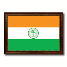 Load image into Gallery viewer, Miami City Florida State Flag Canvas Print Brown Picture Frame